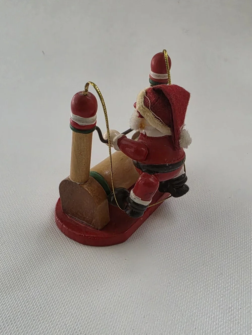 Santa Gymnastics Horizontal Bar Wooden Christmas Ornament Gymnast Holiday
